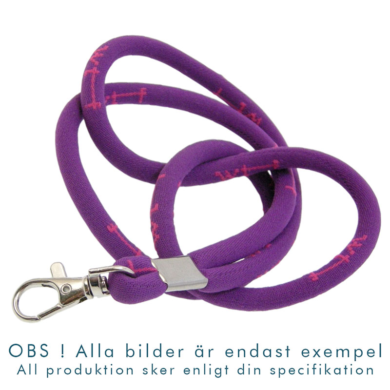 Ett mycket smalt nyckelband med vävd logga.