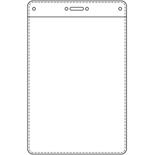 Illustration som visar en plastficka med måtten 110*152mm.